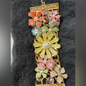 Betsy Johnson Chunky Floral Statement bracelet